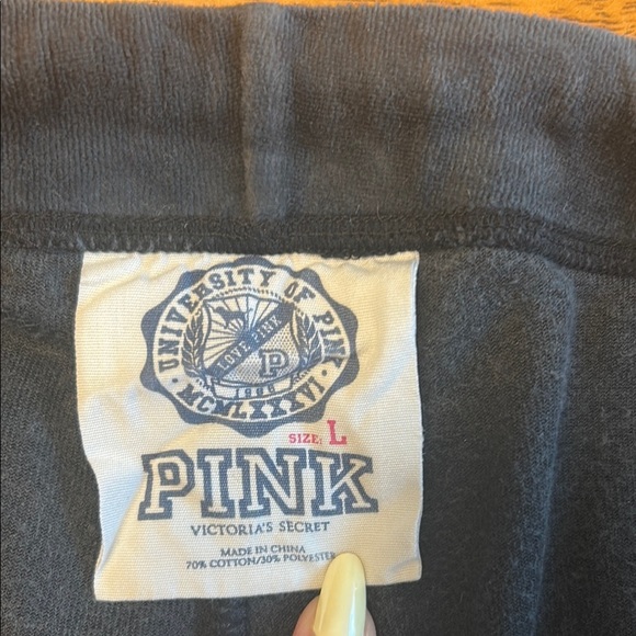 Black Velour Low Rise Flare Pants with Logo from Victoria’s Secret - Picture 10 of 11